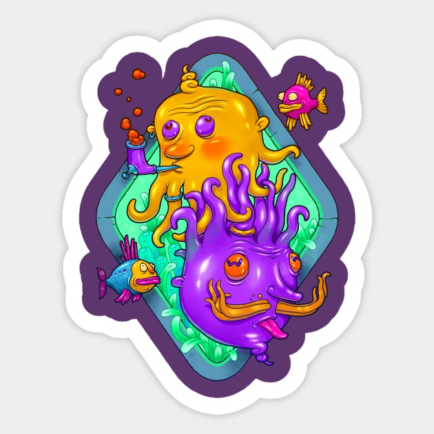 funny jellyfish Sticker by paxed one